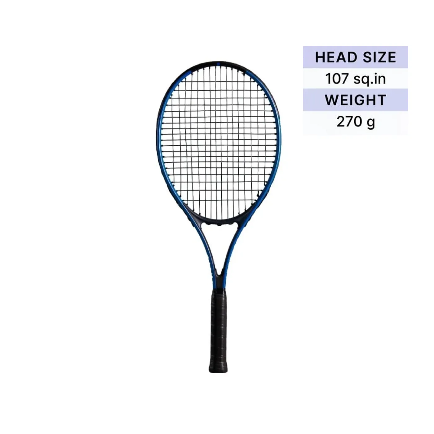 Decathlon Aluminum Tennis Racket for Adults (Blue & Black) - imagine 3