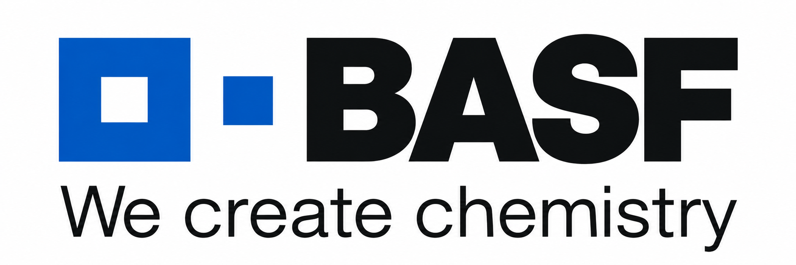 Logo BASF cu sloganul We create chemistry